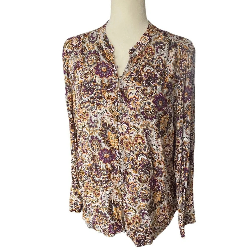 Soft Surroundings Via Alpina Paisley Floral Blouse XL